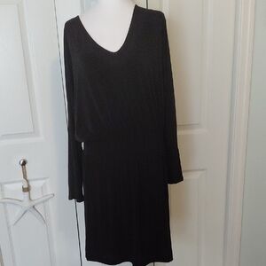 White House Black Market Elegant Black Long Sleeve Dress